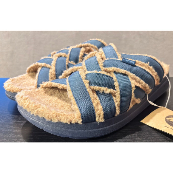 MALIBU SANDALS Zuma LX Sherpa Nylon Rubber Blue Men's Size 13 Sandals - Picture 7 of 8